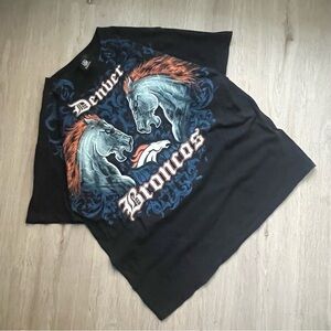 Y2K Denver Broncos Shirt Mens XL Black NFL Football Graphic Tee Team Apparel
